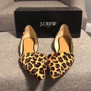 J Crew Factory Zoe calf hair D’Orsay Flats size 9